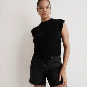 Madewell Side Cinch Muscle Tee (Medium- True Black)